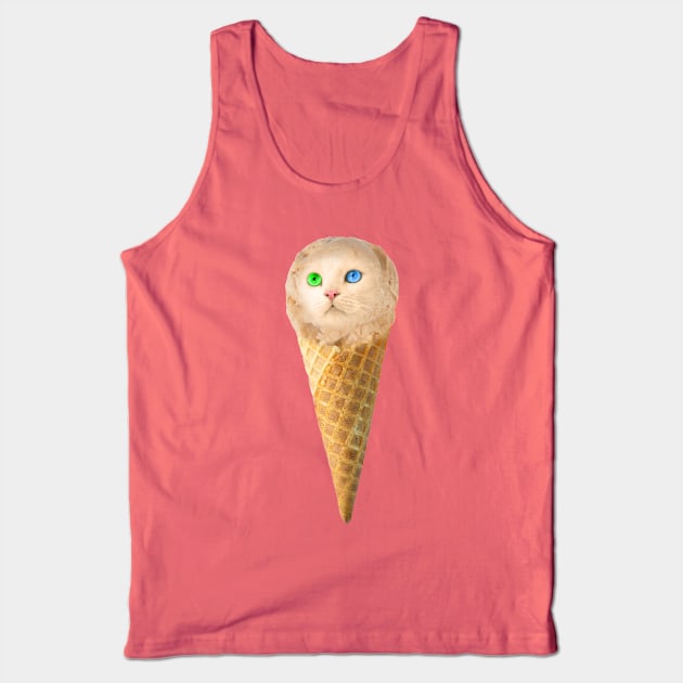 Ice Cream Cone Cat Tank Top by Emperor Frenguin